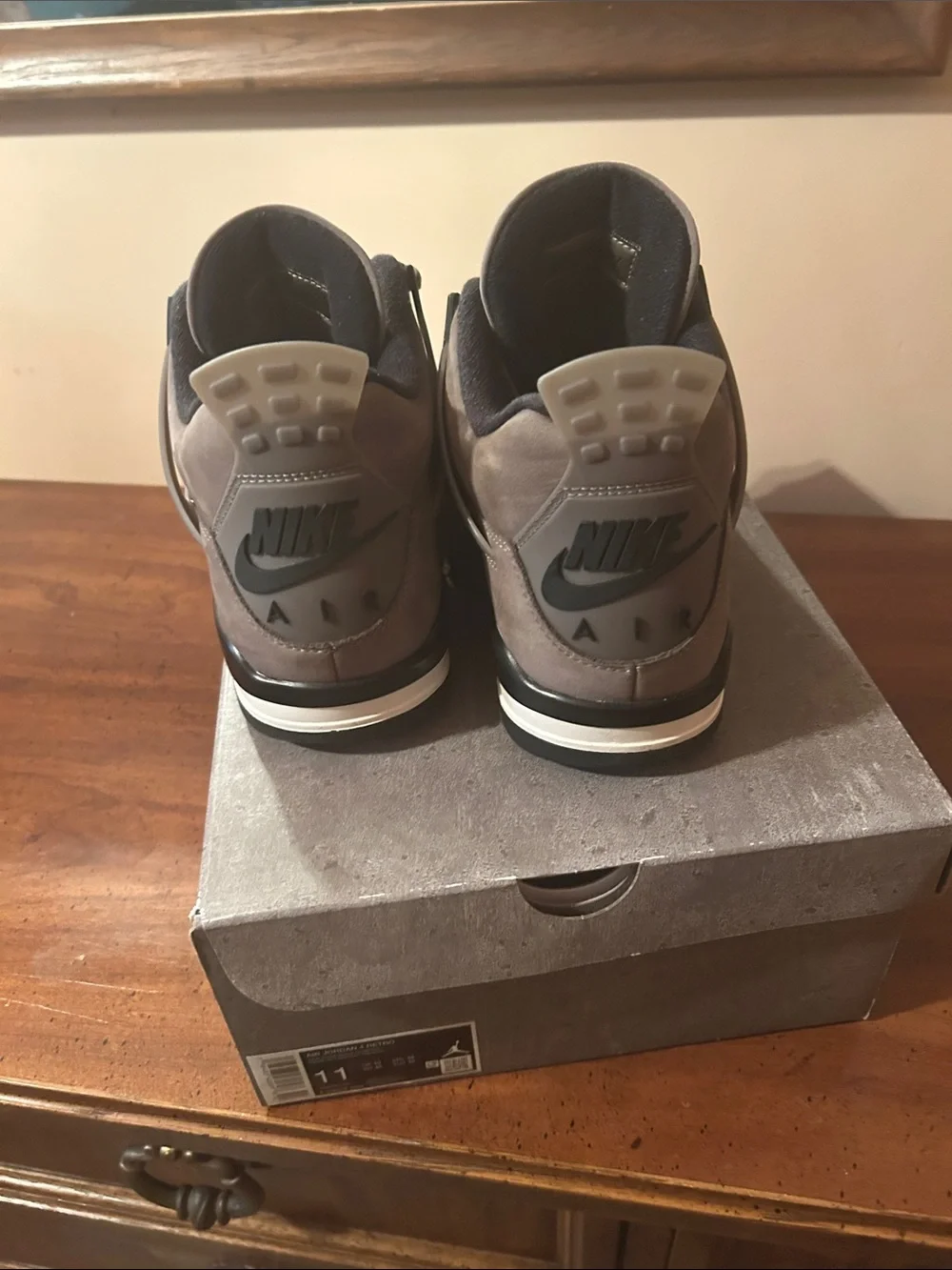 Jordan Men's Taupe Grey Suede Basketball Sneakers